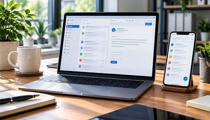 Saját domainhez kapcsolódó céges e-mail használata laptopon és telefonon