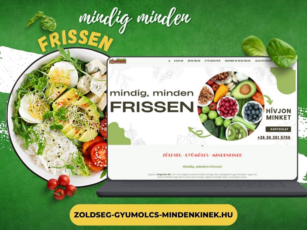 Zöldség-Gyümölcs Mindenkinek weboldal